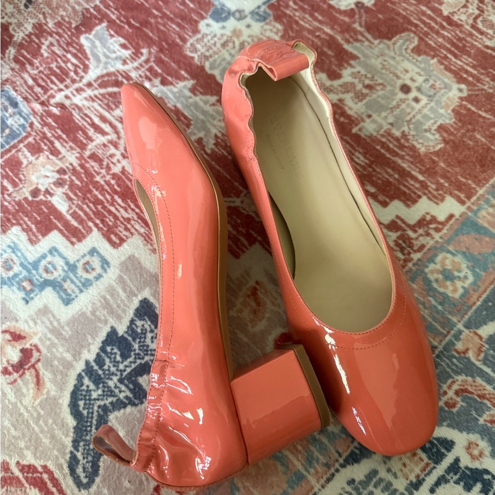 Elegant Coral Patent Leather Women's Shoes